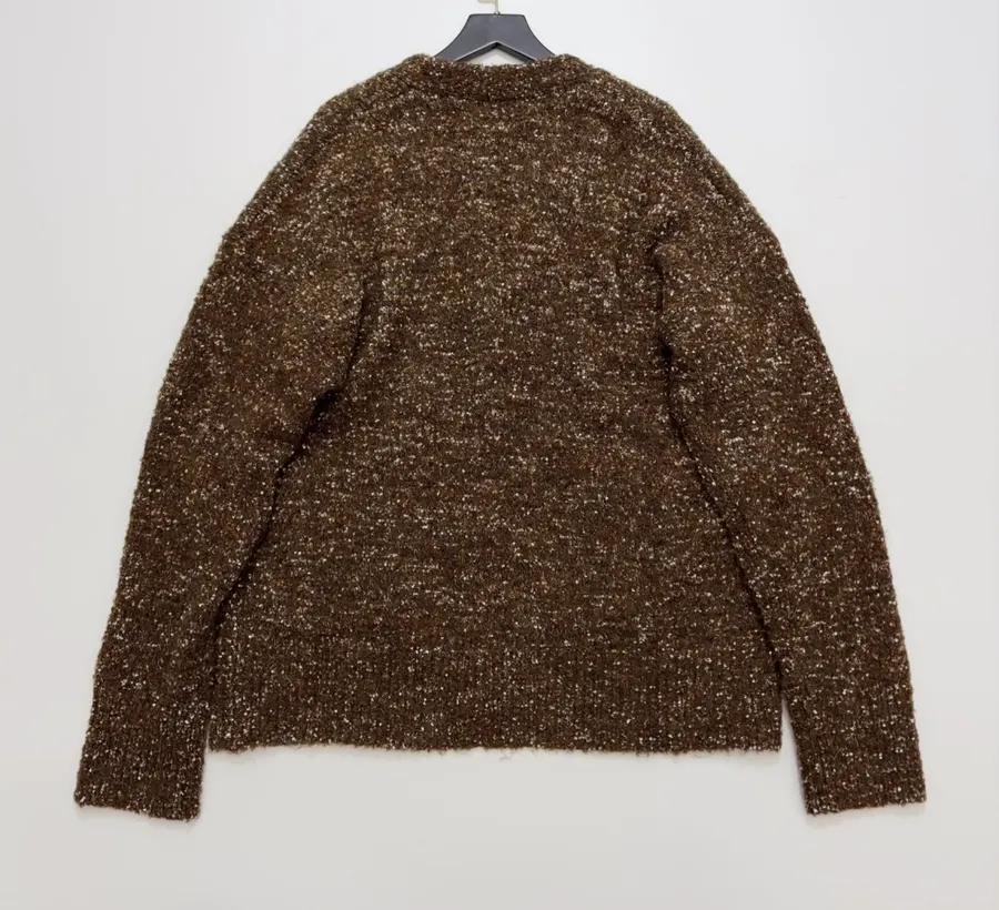 Dries Van Noten Brown Mélange Crew-Neck Knit Sweater in Brown, product view 12