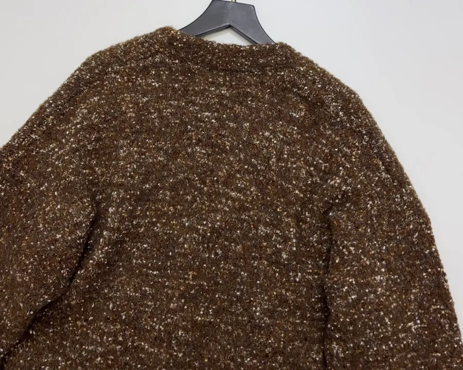 Dries Van Noten Brown Mélange Crew-Neck Knit Sweater in Brown, product view 13