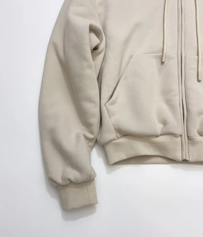 Acne Studios 宽松拉链连帽卫衣外套，杏色，商品图 8