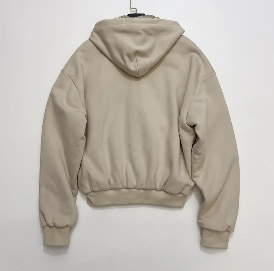 Acne Studios 宽松拉链连帽卫衣外套，杏色，商品图 13