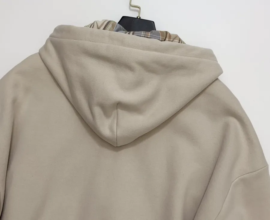 Acne Studios 宽松拉链连帽卫衣外套，杏色，商品图 14
