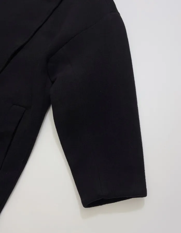 Reformation Black Stand-Collar A-Line Maxi Coat in Black, product view 06