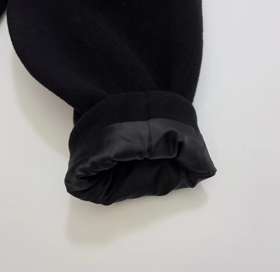 Reformation Black Stand-Collar A-Line Maxi Coat in Black, product view 07