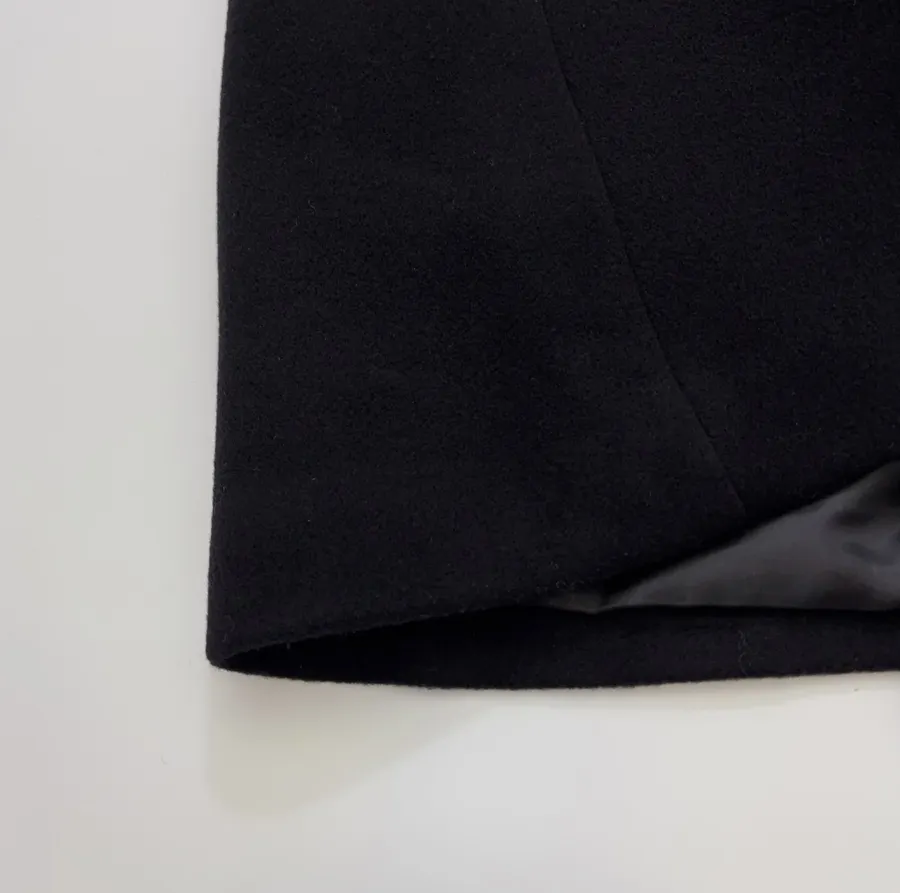 Reformation Black Stand-Collar A-Line Maxi Coat in Black, product view 10