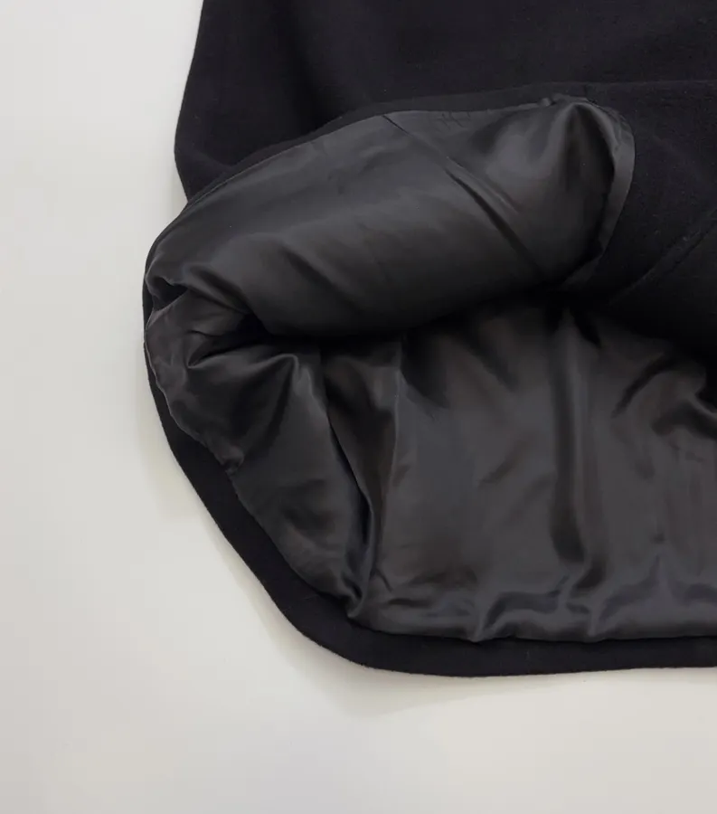 Reformation Black Stand-Collar A-Line Maxi Coat in Black, product view 11