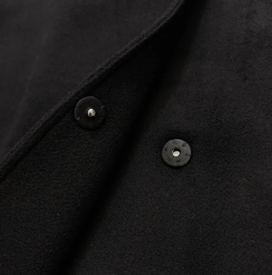 Reformation Black Stand-Collar A-Line Maxi Coat in Black, product view 16