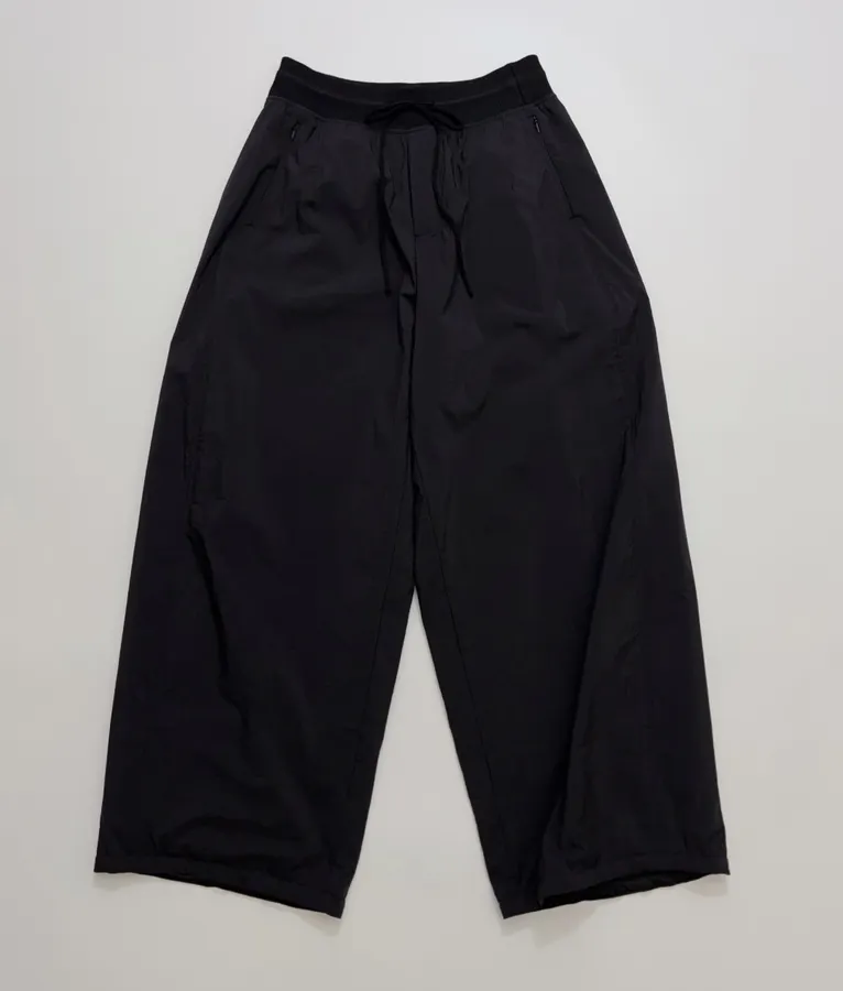 Black Drawstring Balloon-Leg Trousers in Black, product view 01