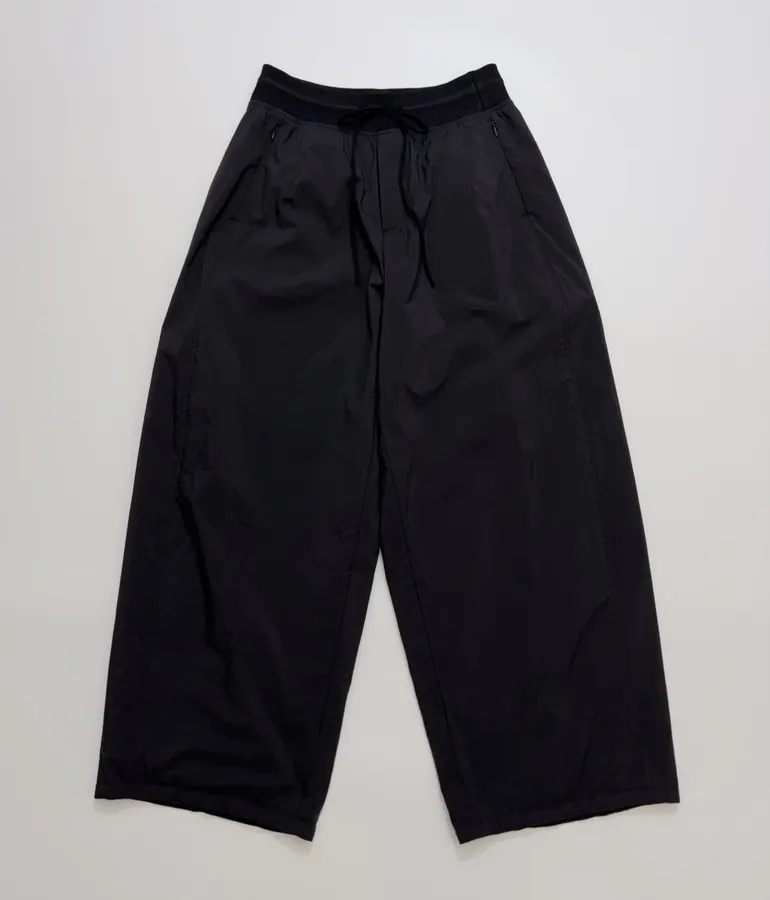 Black Drawstring Balloon-Leg Trousers in Black, product view 02