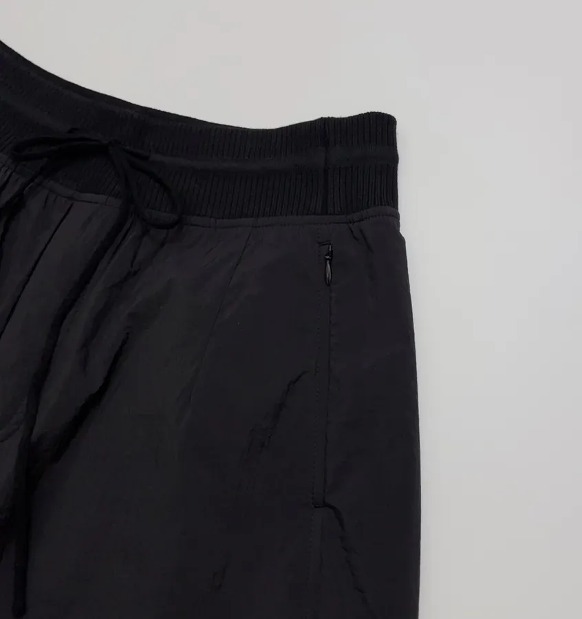 Black Drawstring Balloon-Leg Trousers in Black, product view 04