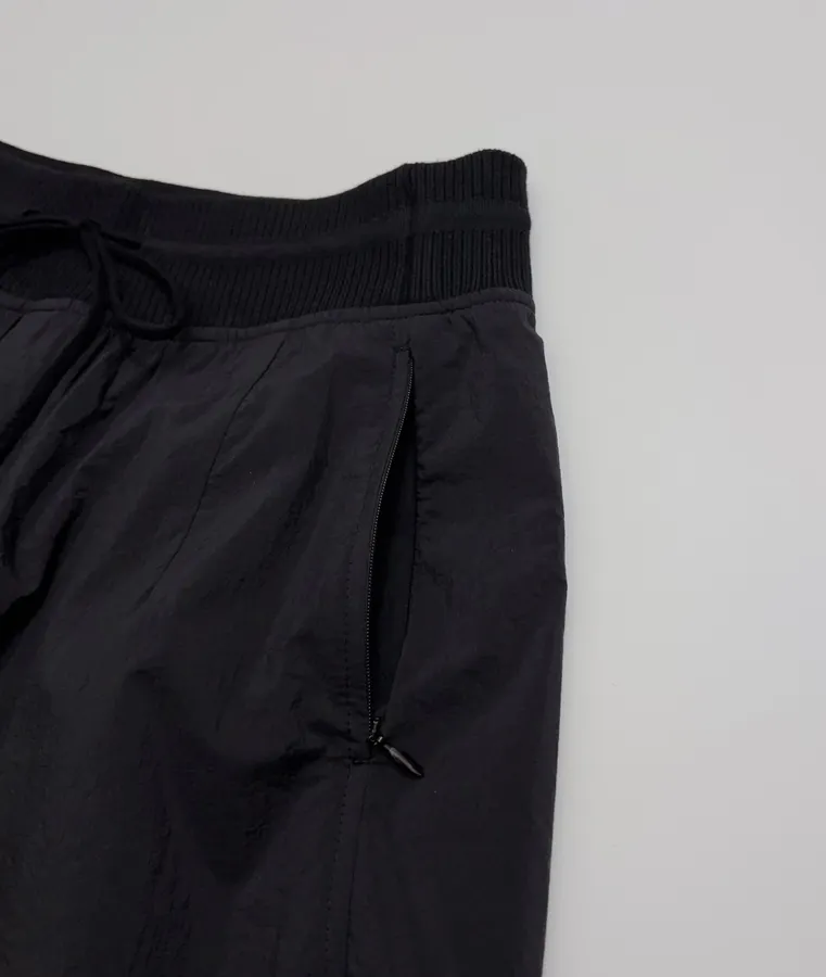 Black Drawstring Balloon-Leg Trousers in Black, product view 05