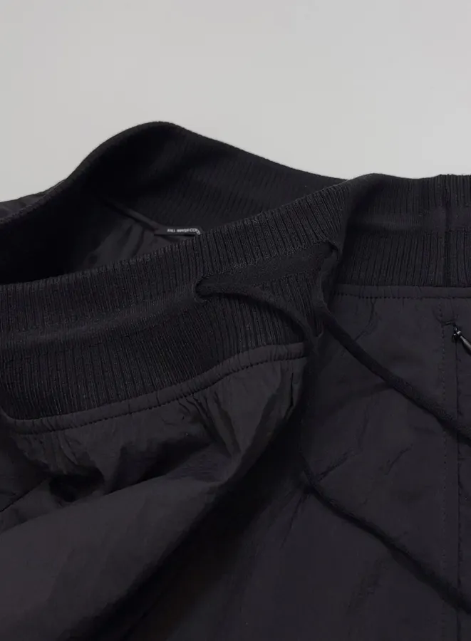 Black Drawstring Balloon-Leg Trousers in Black, product view 06