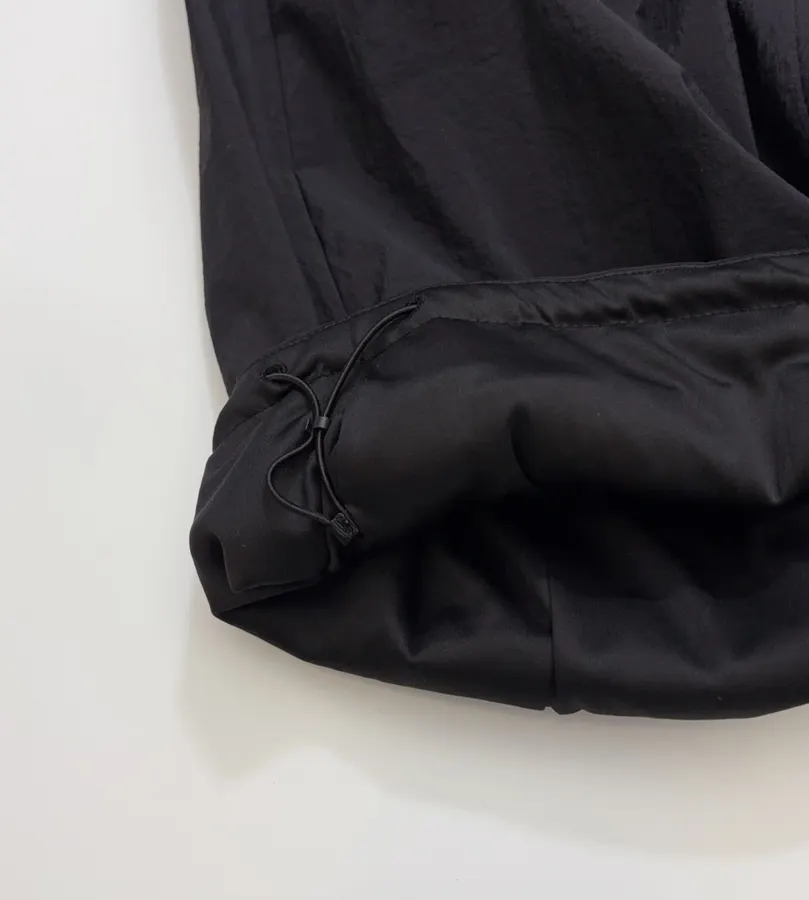 Black Drawstring Balloon-Leg Trousers in Black, product view 11