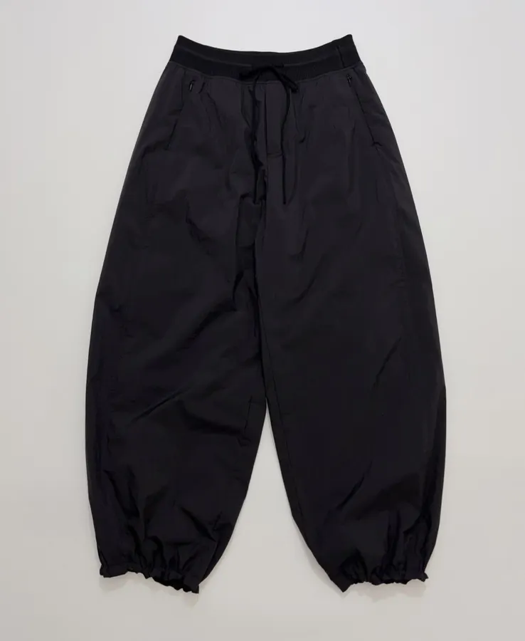 Black Drawstring Balloon-Leg Trousers in Black, product view 12