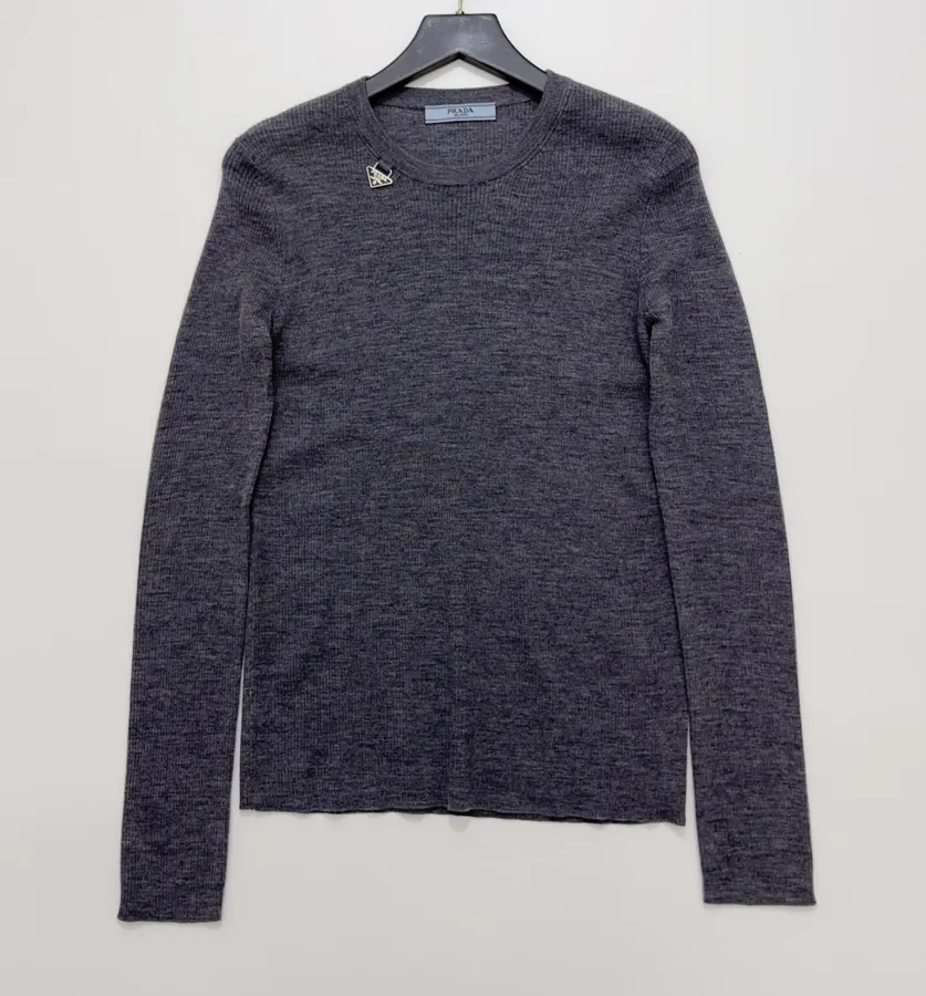 Prada 圆领长袖打底衫，As Shown，商品图 1