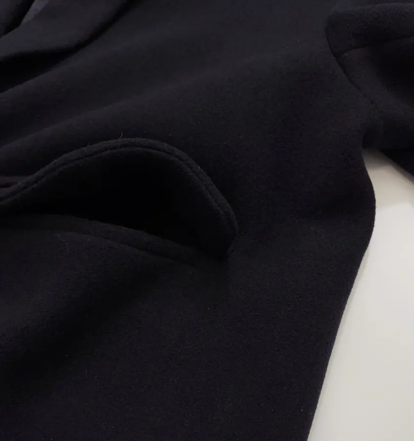 MM6 Maison Margiela Wool-blend tailored coat with notch lapel, single-button, dropped shoulders, mid-length, relaxed fit in As Shown, product view 07