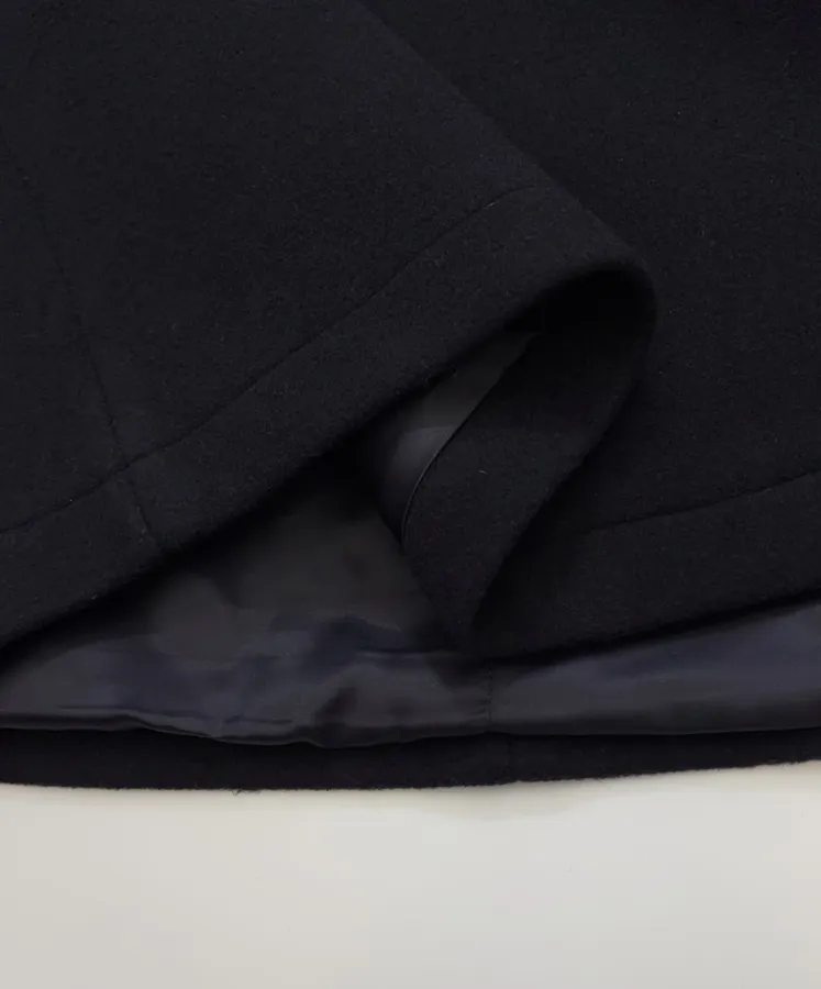MM6 Maison Margiela Wool-blend tailored coat with notch lapel, single-button, dropped shoulders, mid-length, relaxed fit in As Shown, product view 10
