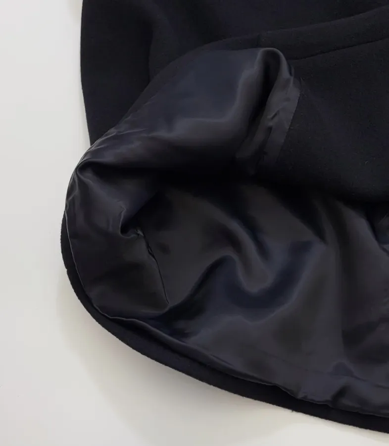 MM6 Maison Margiela Wool-blend tailored coat with notch lapel, single-button, dropped shoulders, mid-length, relaxed fit in As Shown, product view 11
