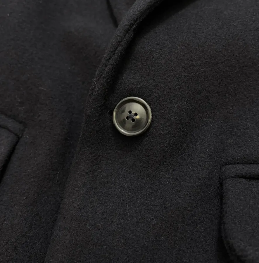 MM6 Maison Margiela Wool-blend tailored coat with notch lapel, single-button, dropped shoulders, mid-length, relaxed fit in As Shown, product view 12