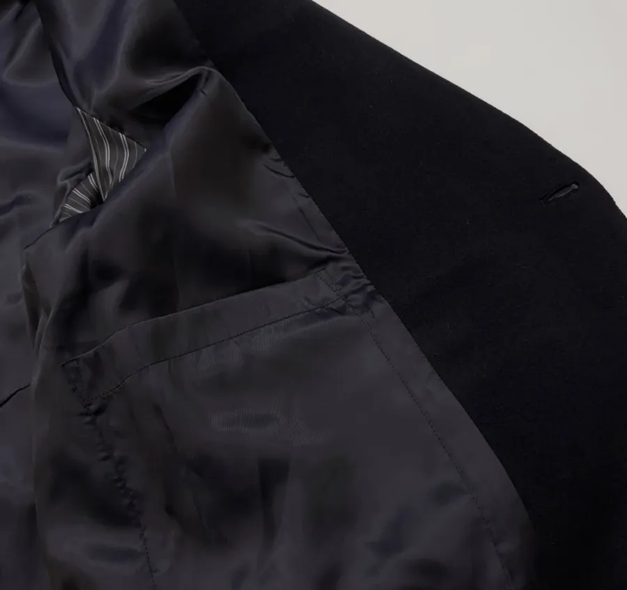 MM6 Maison Margiela Wool-blend tailored coat with notch lapel, single-button, dropped shoulders, mid-length, relaxed fit in As Shown, product view 16
