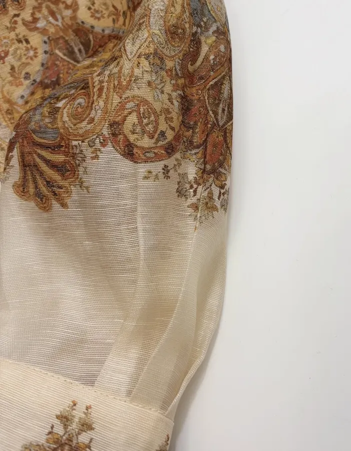 Zimmermann Printed long-sleeve waist-defining dress in As Shown, product view 09