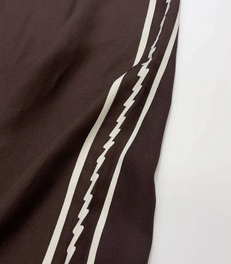 ALEMAIS Dark Brown Braid-Trim Wide-Leg Trousers in Dark Brown, product view 09