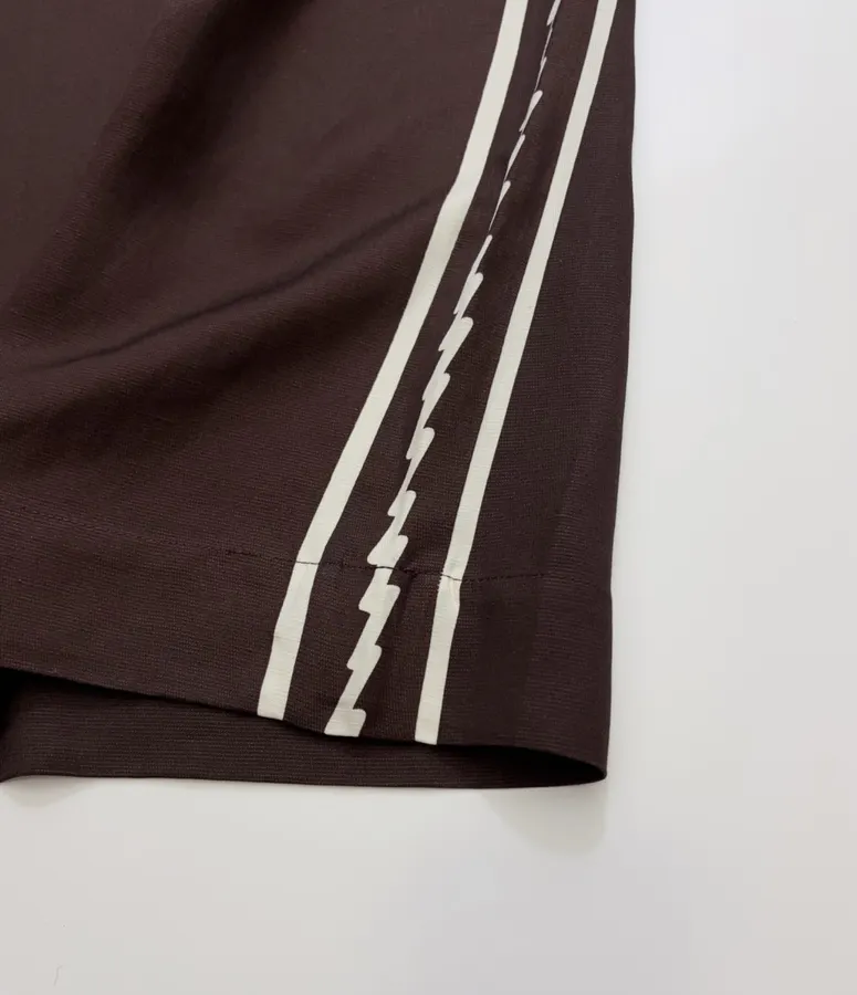 ALEMAIS Dark Brown Braid-Trim Wide-Leg Trousers in Dark Brown, product view 11