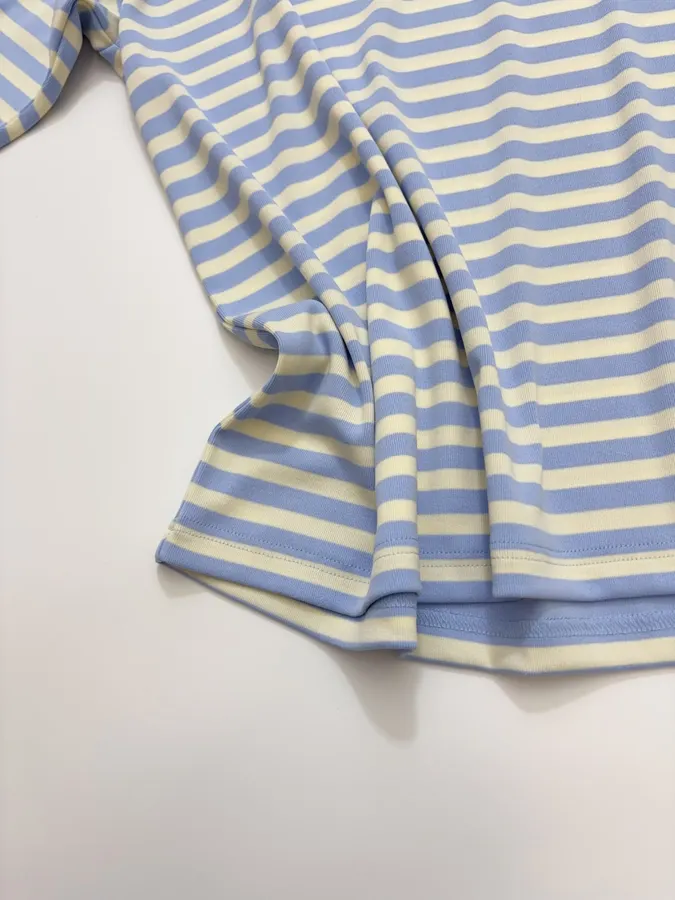 Striped Pocket Horse-Shoe Patch Long-Sleeve T-Shirt | Retro American Loose Drop-Shoulder Casual Base Layer in As Shown, product view 09