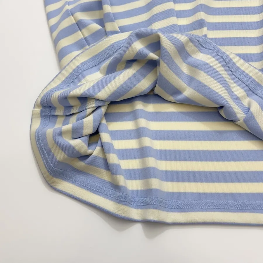 Striped Pocket Horse-Shoe Patch Long-Sleeve T-Shirt | Retro American Loose Drop-Shoulder Casual Base Layer in As Shown, product view 11