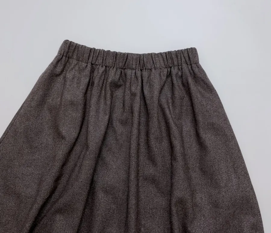 Dark Taupe Mélange A-Line Midi Skirt in Dark Taupe, product view 03