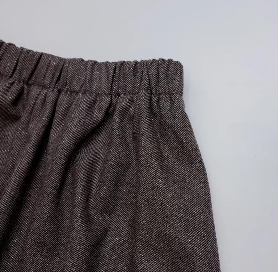 Dark Taupe Mélange A-Line Midi Skirt in Dark Taupe, product view 04