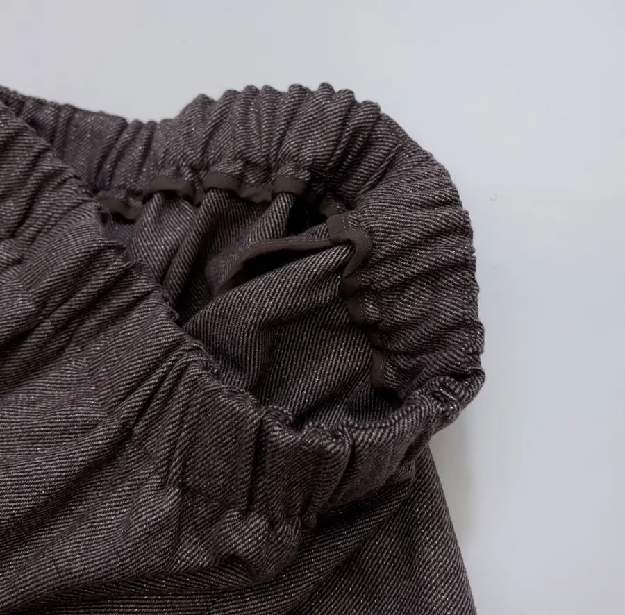 Dark Taupe Mélange A-Line Midi Skirt in Dark Taupe, product view 06