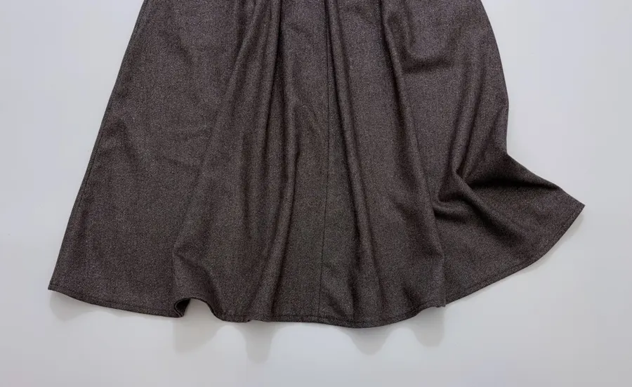 Dark Taupe Mélange A-Line Midi Skirt in Dark Taupe, product view 07