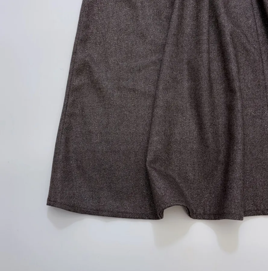 Dark Taupe Mélange A-Line Midi Skirt in Dark Taupe, product view 08