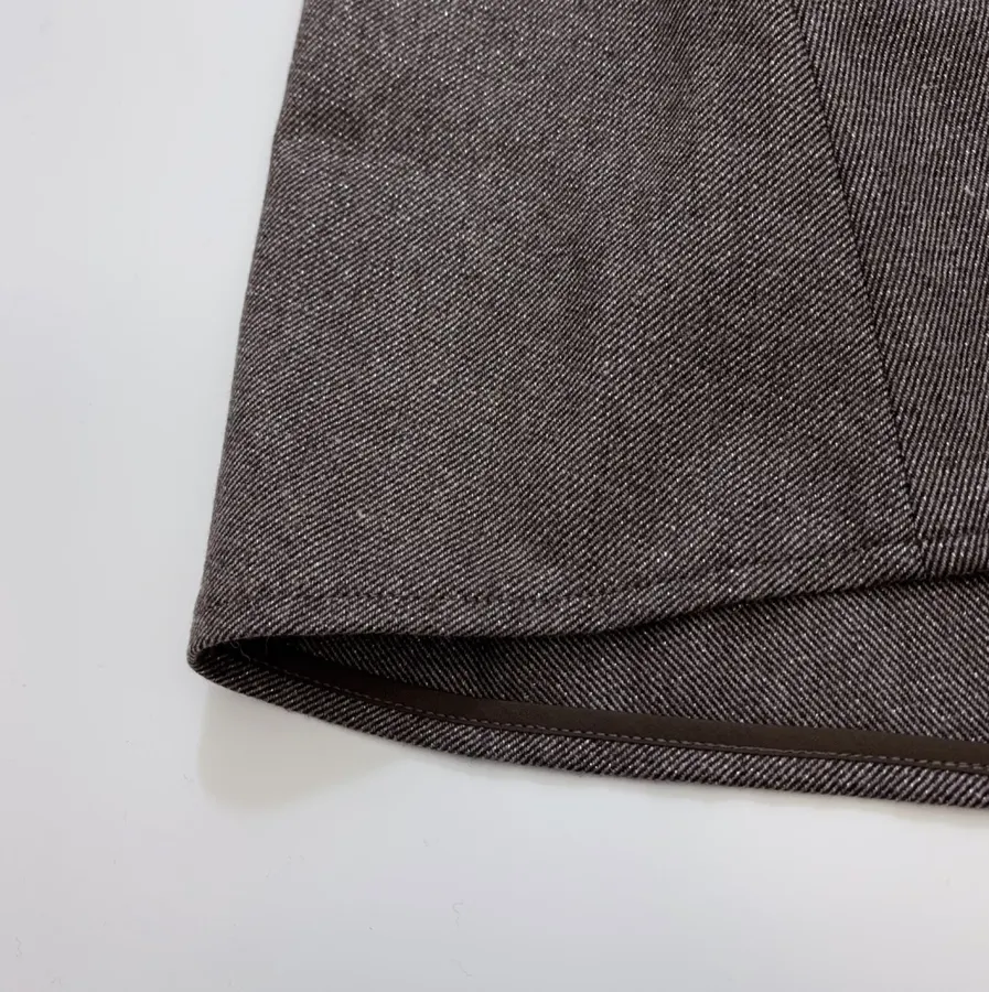 Dark Taupe Mélange A-Line Midi Skirt in Dark Taupe, product view 10