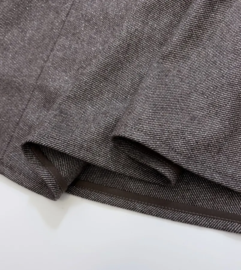 Dark Taupe Mélange A-Line Midi Skirt in Dark Taupe, product view 12