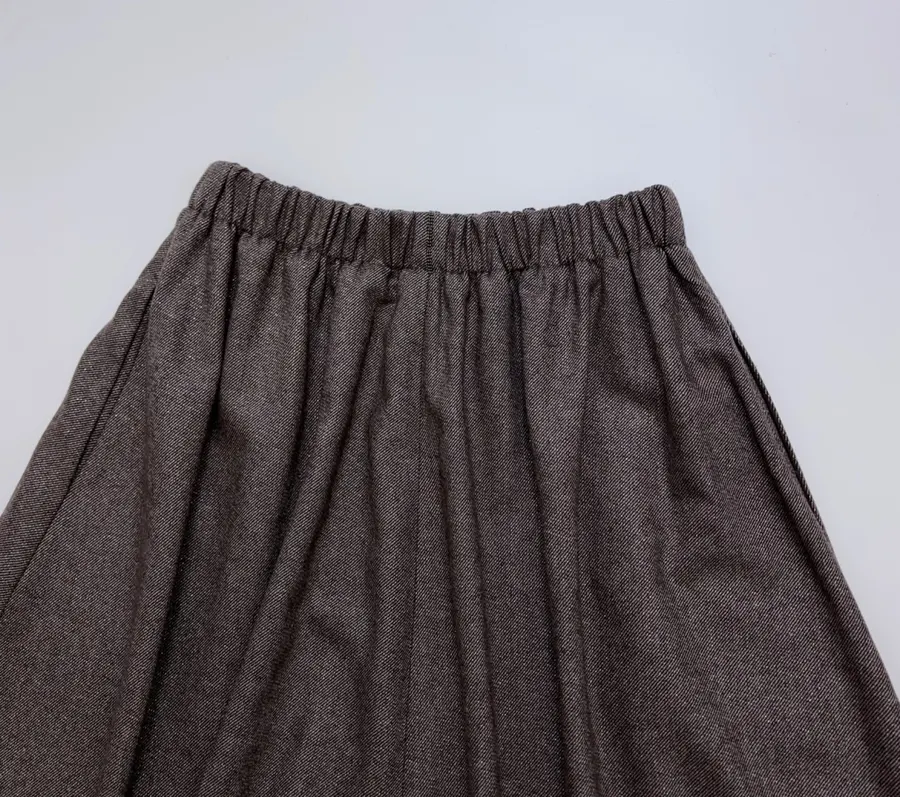Dark Taupe Mélange A-Line Midi Skirt in Dark Taupe, product view 15
