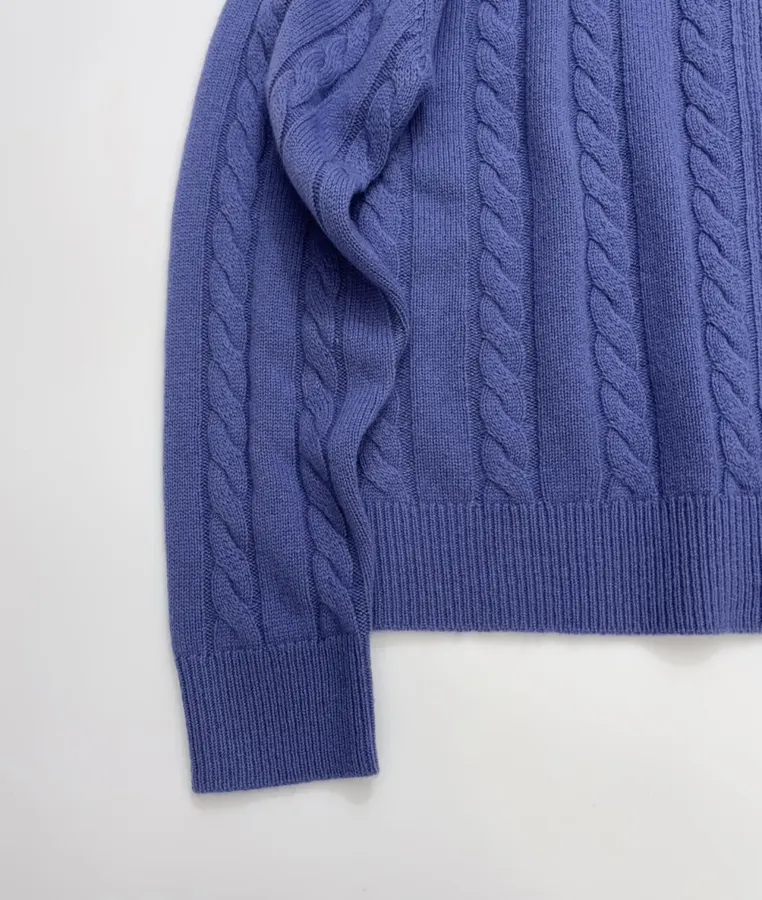 Loro Piana Retro Houndstooth Solid Cardigan, Relaxed Short Zip-Up Knit in As Shown, product view 08