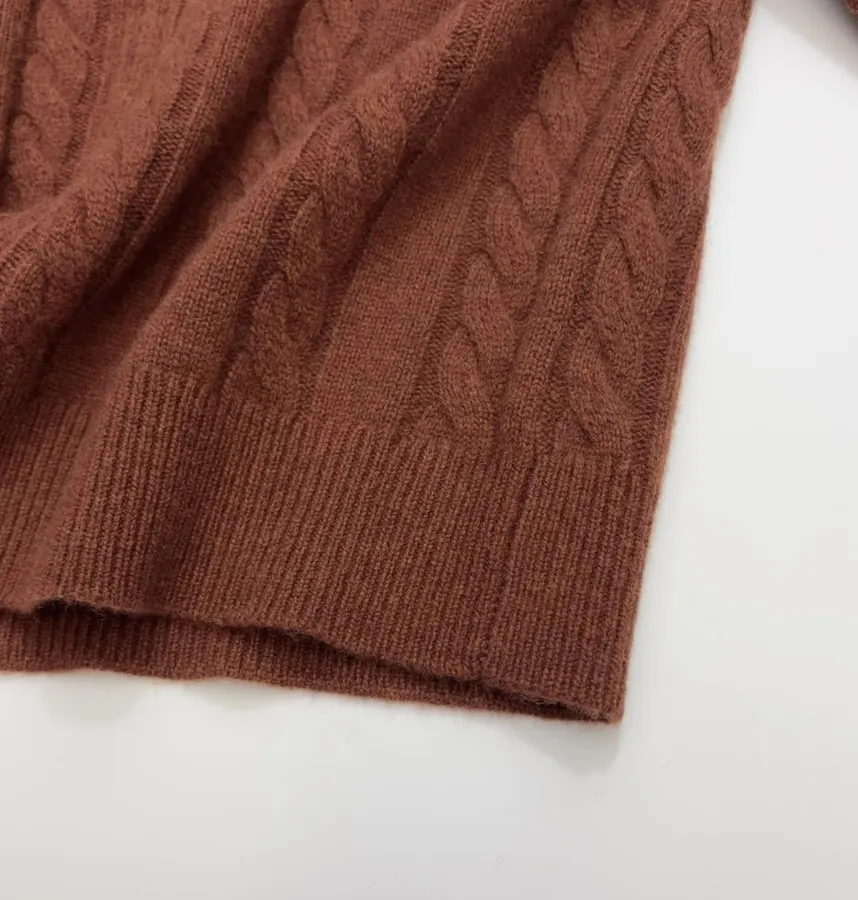 Loro Piana Retro Houndstooth Solid Cardigan, Relaxed Short Zip-Up Knit in As Shown, product view 11
