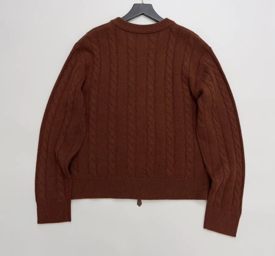 Loro Piana Retro Houndstooth Solid Cardigan, Relaxed Short Zip-Up Knit in As Shown, product view 14