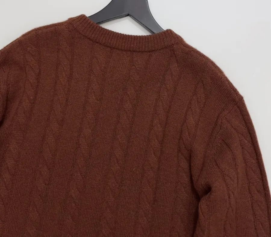 Loro Piana Retro Houndstooth Solid Cardigan, Relaxed Short Zip-Up Knit in As Shown, product view 15