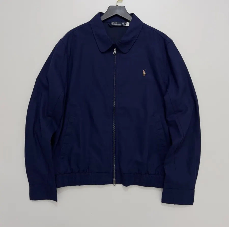 Polo Ralph Lauren Navy Collared Zip Harrington Jacket in Navy, product view 01
