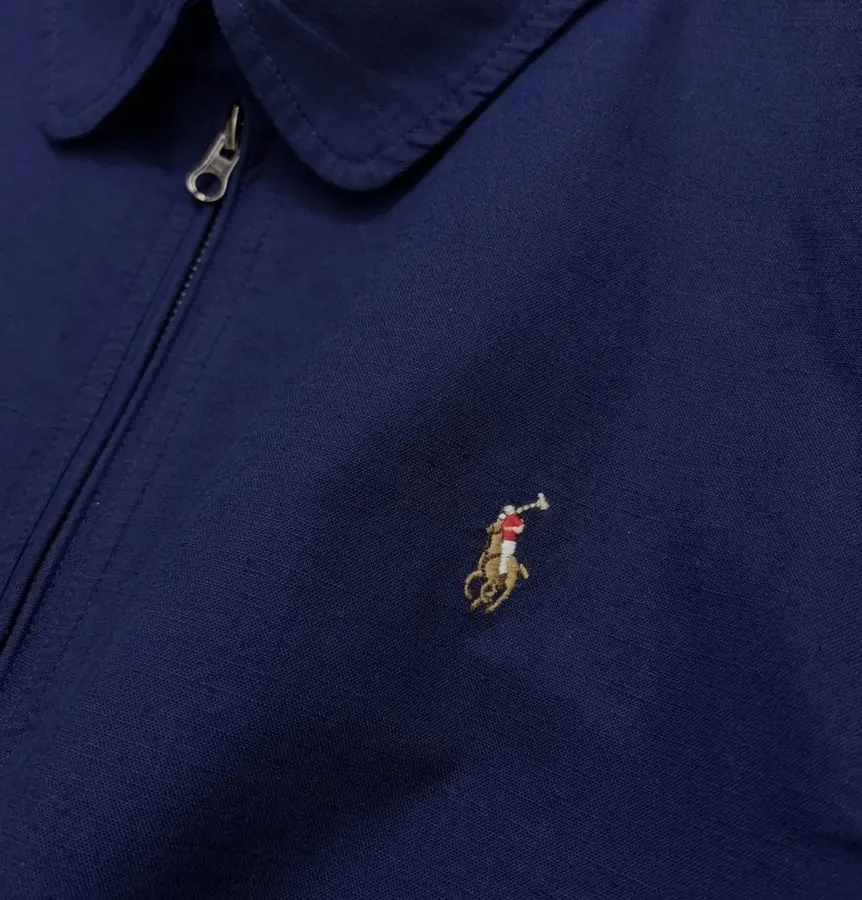Polo Ralph Lauren Navy Collared Zip Harrington Jacket in Navy, product view 10