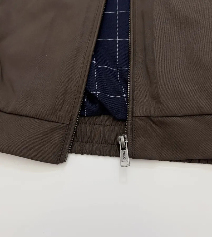 Polo Ralph Lauren Brown Cotton Collared Zip Harrington Jacket in Brown, product view 12