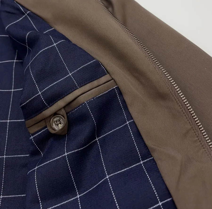 Polo Ralph Lauren Brown Cotton Collared Zip Harrington Jacket in Brown, product view 14