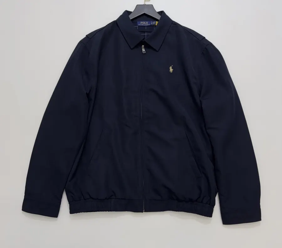 Polo Ralph Lauren 藏青色棉质翻领拉链哈灵顿夹克，藏青色，产品主图