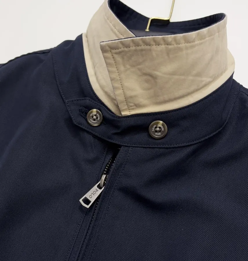 Polo Ralph Lauren 藏青色棉质翻领拉链哈灵顿夹克，藏青色，商品图 4