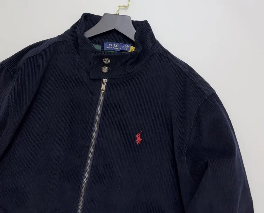 Polo Ralph Lauren 藏青色灯芯绒立领哈灵顿夹克，藏青色，商品图 2