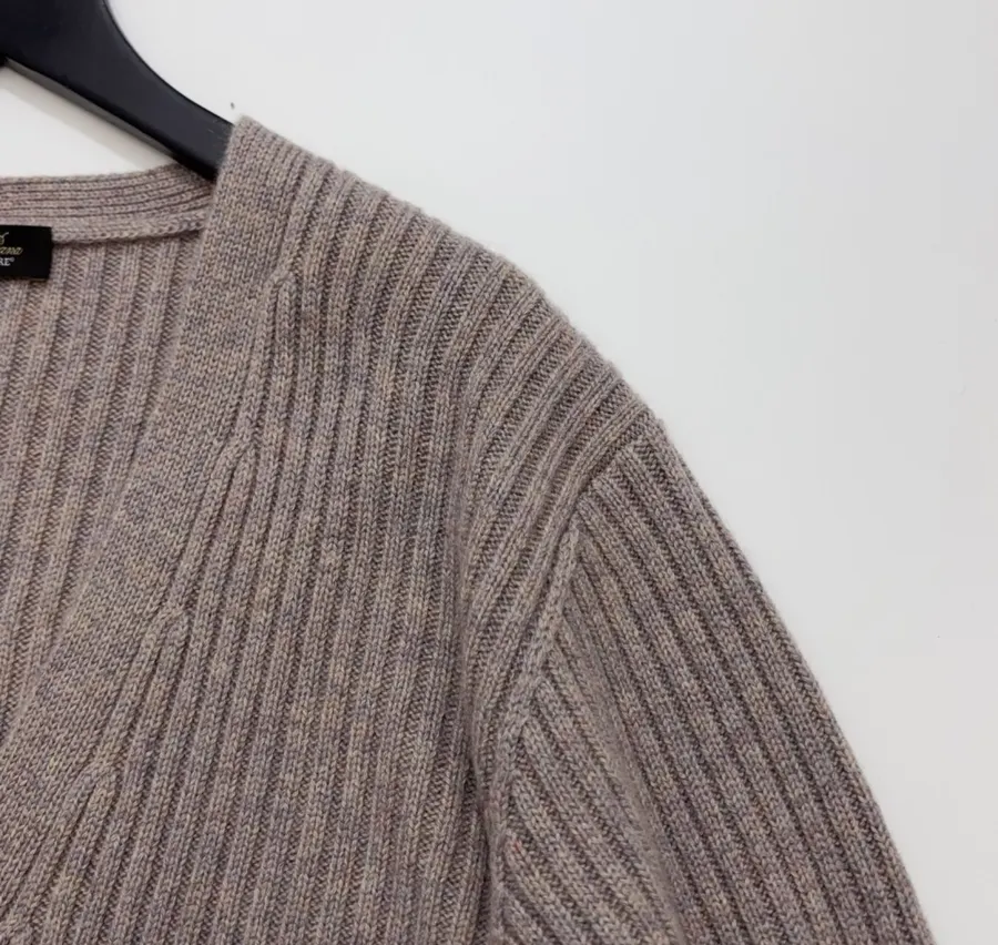 Loro Piana Cashmere Cardigan | V-Neck Black-Button Loose Drop-Shoulder Soft Knit Outerwear in As Shown, product view 03