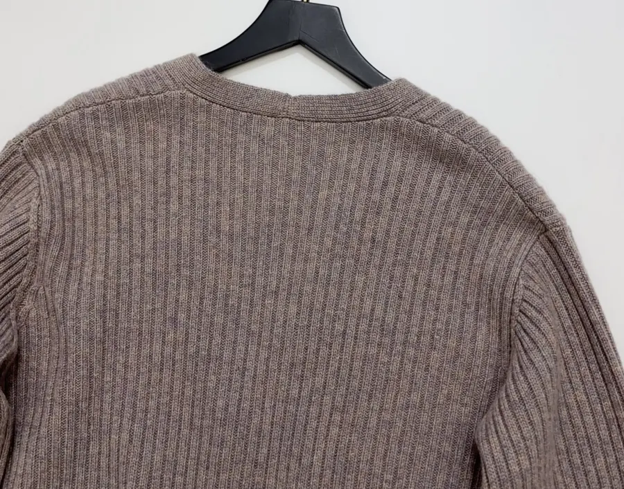 Loro Piana Cashmere Cardigan | V-Neck Black-Button Loose Drop-Shoulder Soft Knit Outerwear in As Shown, product view 14