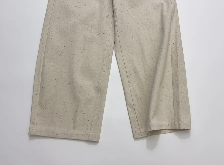 后腰松紧复古别针装饰宽松直筒牛仔裤，As Shown，商品图 7
